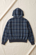 Reversible Cropped Zip Hoodie in Gray — studio angle