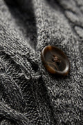 Gray Shawl Collar Cable Button Cardigan - Knit cardigans - Photo 4