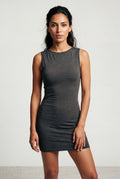 Gray Sleek Sleeveless Bodycon Mini Dress with Crew Neckline - Photo 19