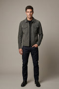 Gray Structured Trucker Jacket with Button Closure - Men's jackets - Photo 1