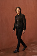 Black Structured Trucker Jacket with Button Closure - Men's jackets - Photo 6