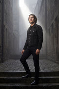 Black Structured Trucker Jacket with Button Closure - Men's jackets - Photo 9