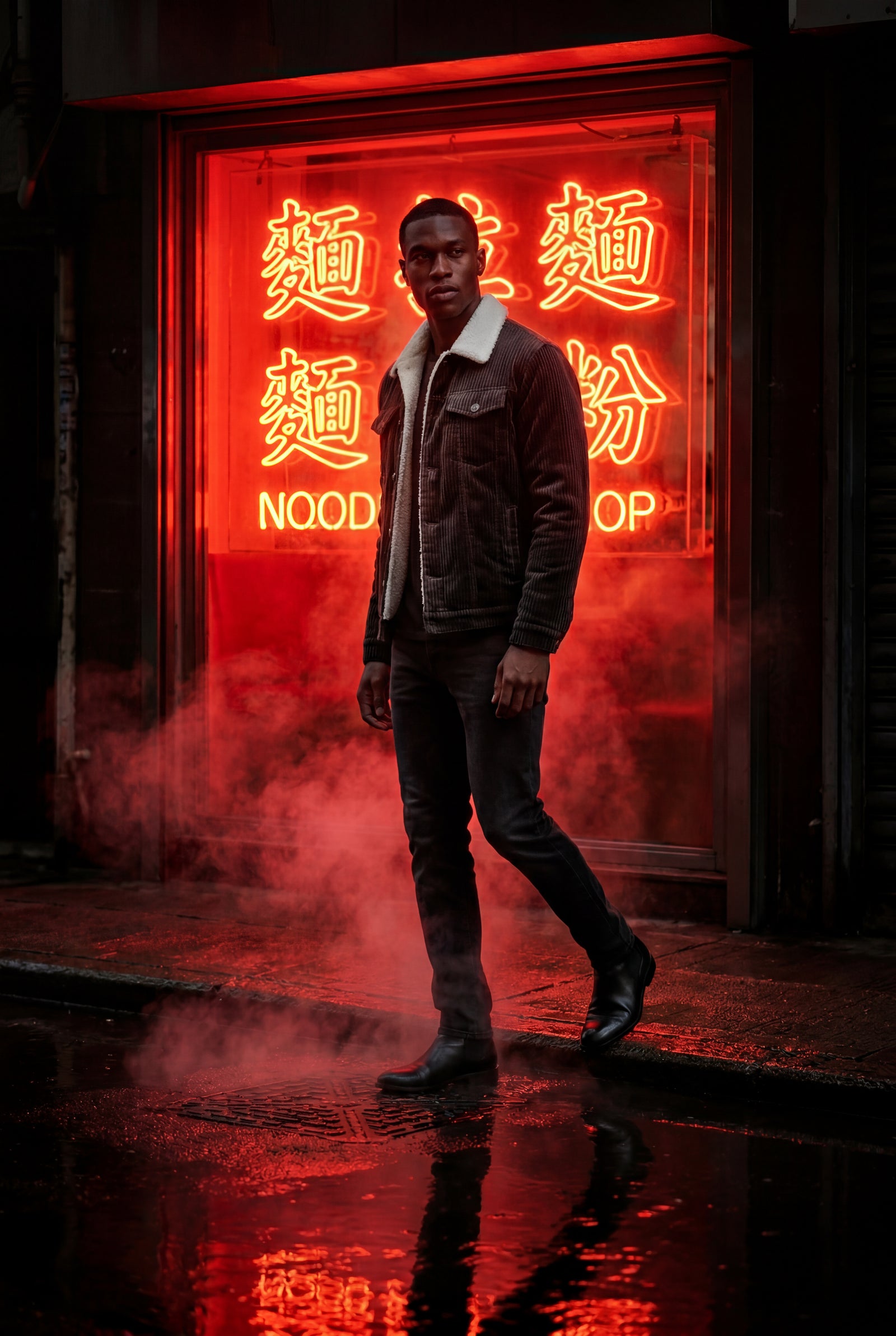 Black Structured Trucker Jacket with Collar - Lined jackets - Photo 12