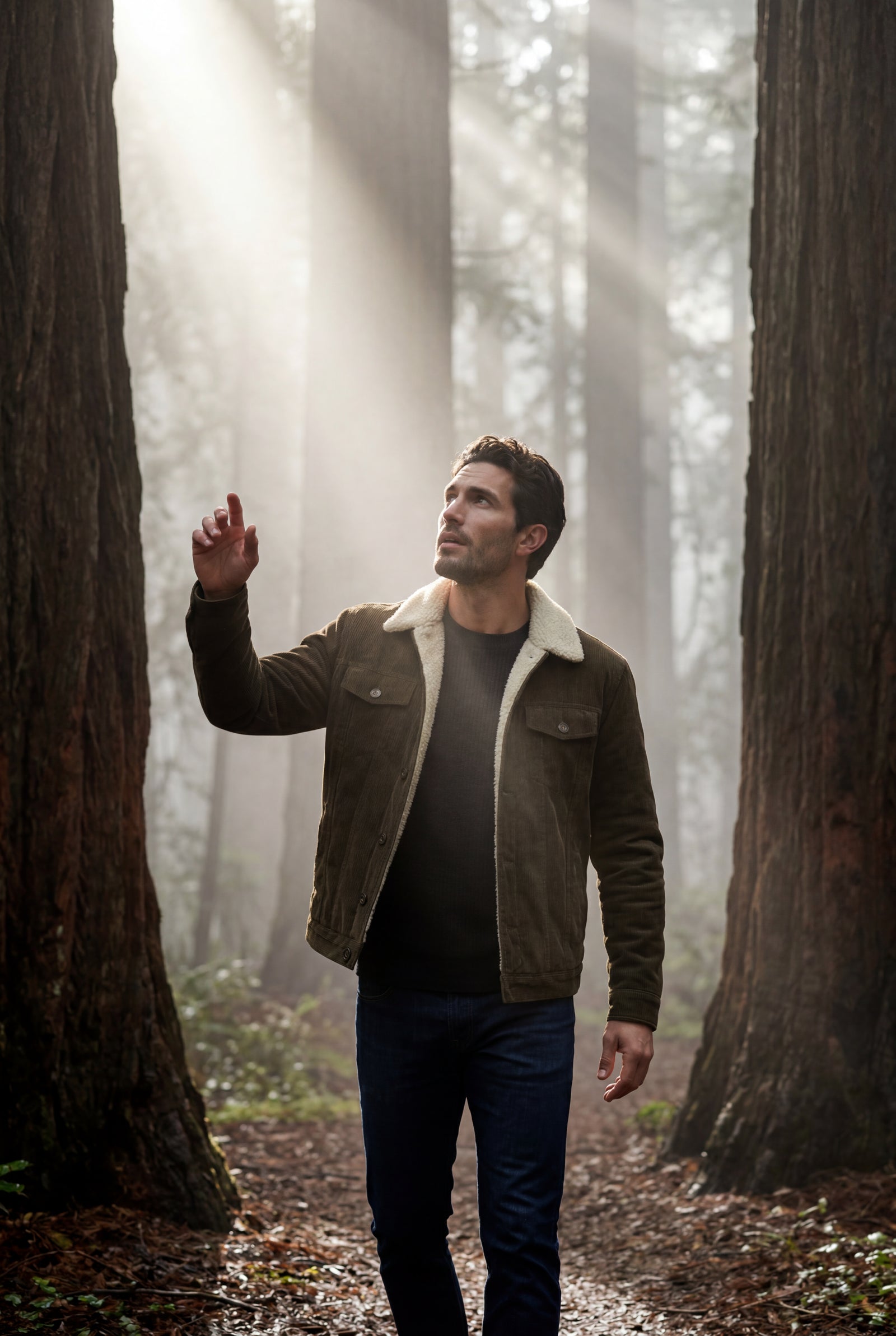 Dark Brown Structured Trucker Jacket with Collar - Lined jackets - Photo 13