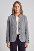 Cardigan Button Classic in Gray — studio front