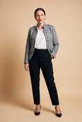 Women's Blazer Military Style Structured in Gray — primary studio full