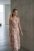 Floral Square Neck A-line Midi Dress with Flutter Straps - Wedding dress - Photo 10
