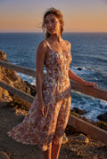 Floral Square Neck A-line Midi Dress with Flutter Straps - Wedding dress - Photo 9