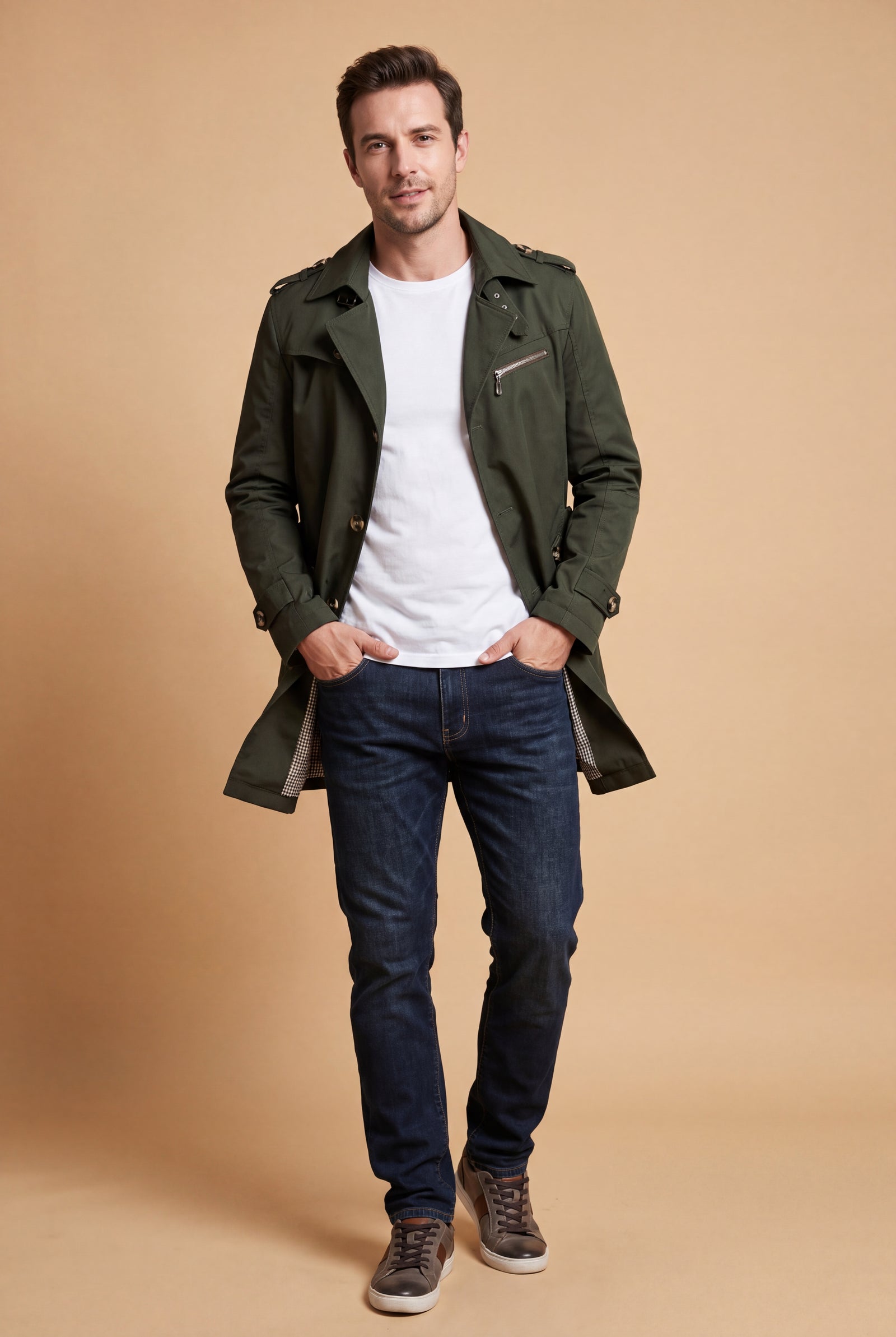 Men's Jacket Streamlined Fit in Green — primary shot