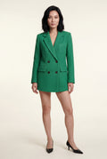 Green Structured Double-breasted Blazer with Notched Lapels - Double breasted blazer - Photo 1
