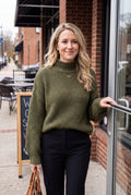 Women's Pullover High Collar in Green — ugc 1