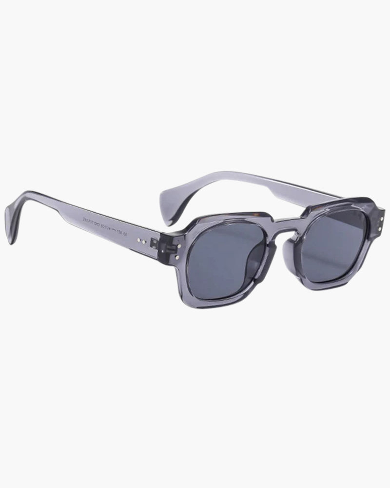 Grey Chunky Angular 90s-style Square Sunglasses - Photo 4
