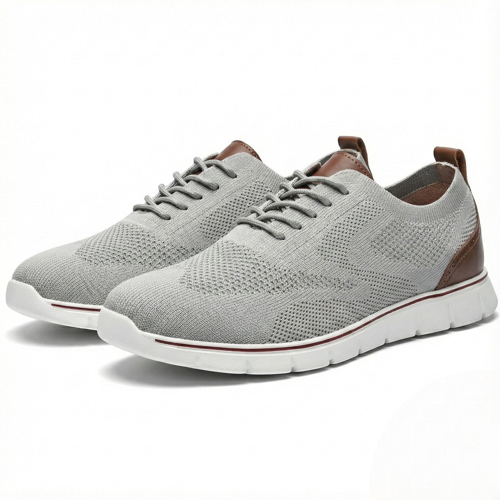 Grey Chunky Sole Lace-up Low-top Sneakers - Photo 5