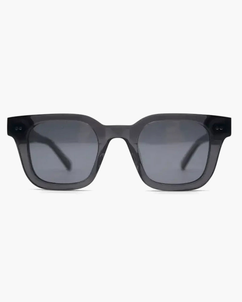 Grey Chunky Square Bold Frame Sunglasses with Wide Temples - Photo 6