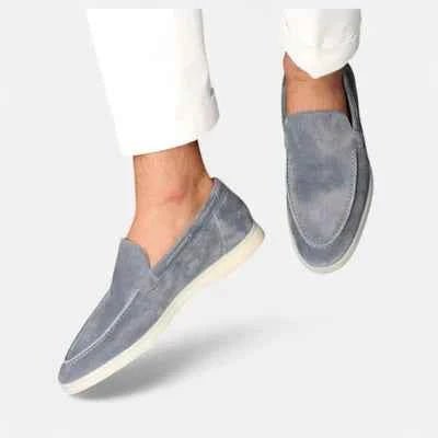 Grey Contrast Sole Slip-on Penny Loafers - Slip-on loafers - Photo 4