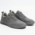 Grey Men's Minimalist Slip-On Lace-Up Sneakers with Cushioned Sole - Slip on sneakers - Photo 7
