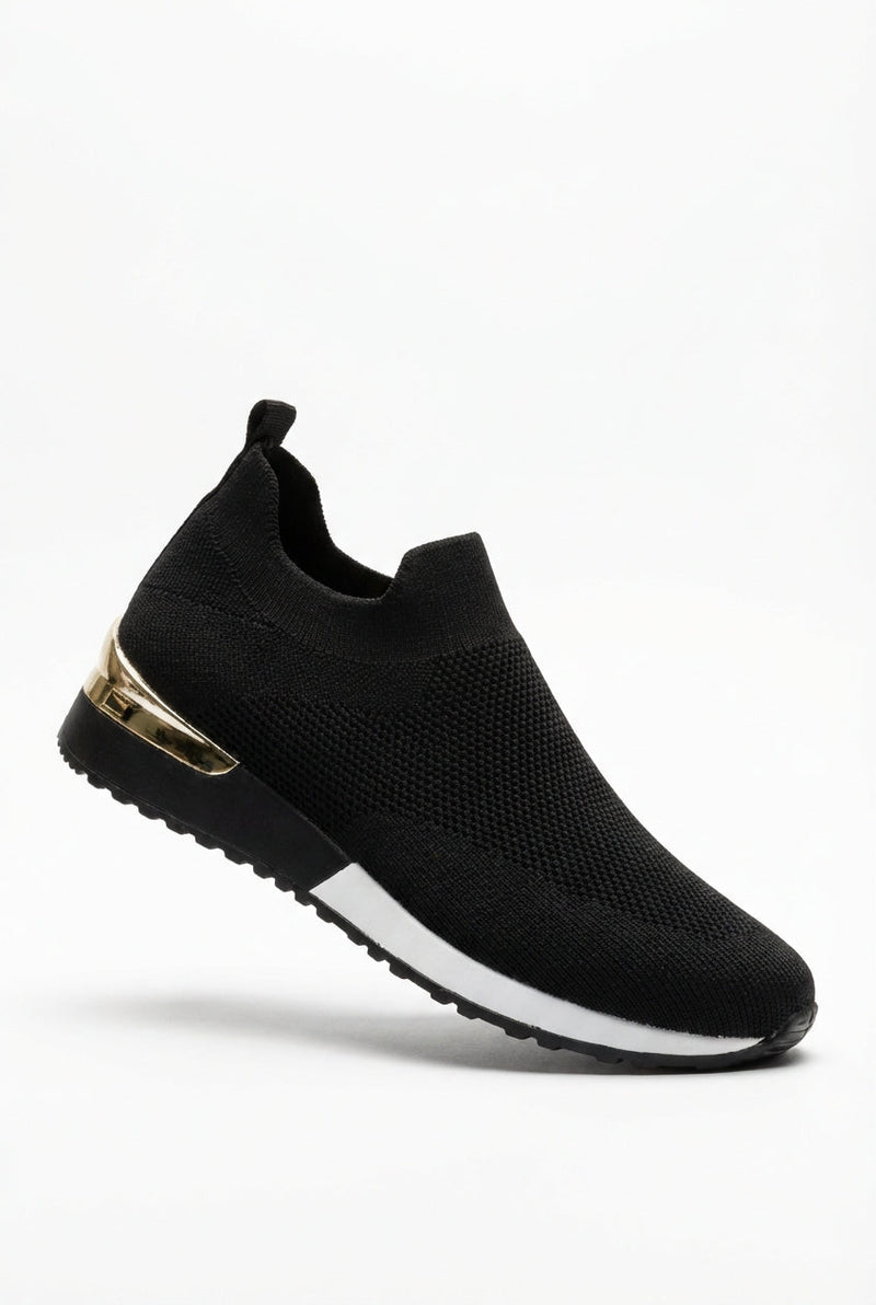 Metallic Heel Slip-on Wedge Sneakers - Slip on sneakers - Photo 4