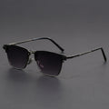 Grey Semi-rimless Square Metal Frame Sunglasses - Photo 10