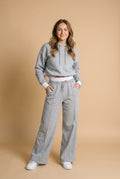 Women's Two-Piece Hoodie Relaxed Fit in Grey — studio front