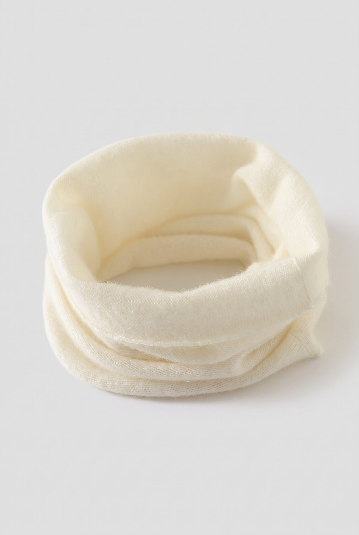 Cashmere Neck Gaiter in Ivory — studio front