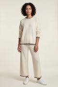 Ivory Contrast Trim Relaxed Lounge Set - Photo 1