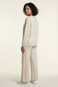 Ivory Contrast Trim Relaxed Lounge Set - Photo 5