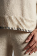 Ivory Contrast Trim Relaxed Lounge Set - Photo 8