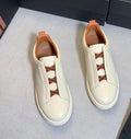 Ivory Textured Slip-on Low Top Sneakers - Photo 5