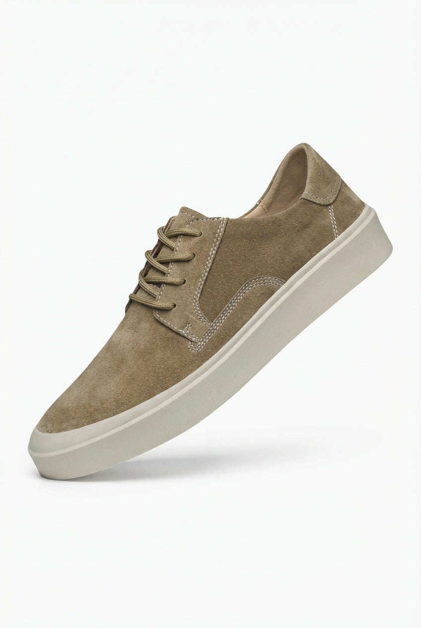 Khaki Chunky Platform Lace-up Low-top Sneakers - Photo 1