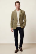 Khaki Fine Wale Tailored Single-breasted Blazer - Blazers - Photo 2