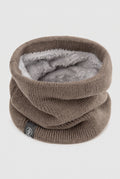 Fleece-Lined Neck Gaiter in Khaki — studio front