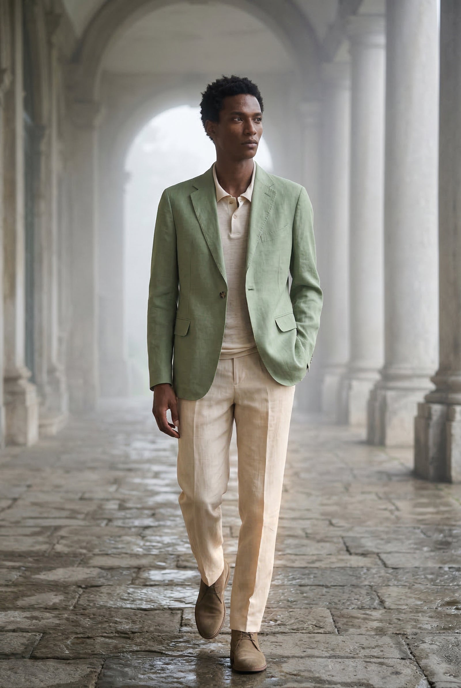 Light Green Lightweight Tailored Single-breasted Casual Blazer - Casual blazers - Photo 7
