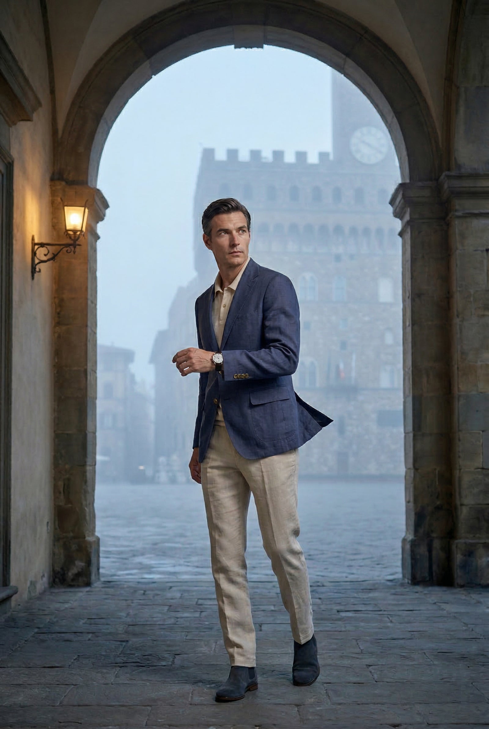 Navy Blue Lightweight Tailored Single-breasted Casual Blazer - Casual blazers - Photo 8