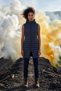 Navy Blue Longline Quilted Hooded Bodywarmer Vest with Full Zip - Bodywarmer vests - Photo 13