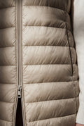 Khaki Longline Quilted Hooded Bodywarmer Vest with Full Zip - Bodywarmer vests - Photo 6