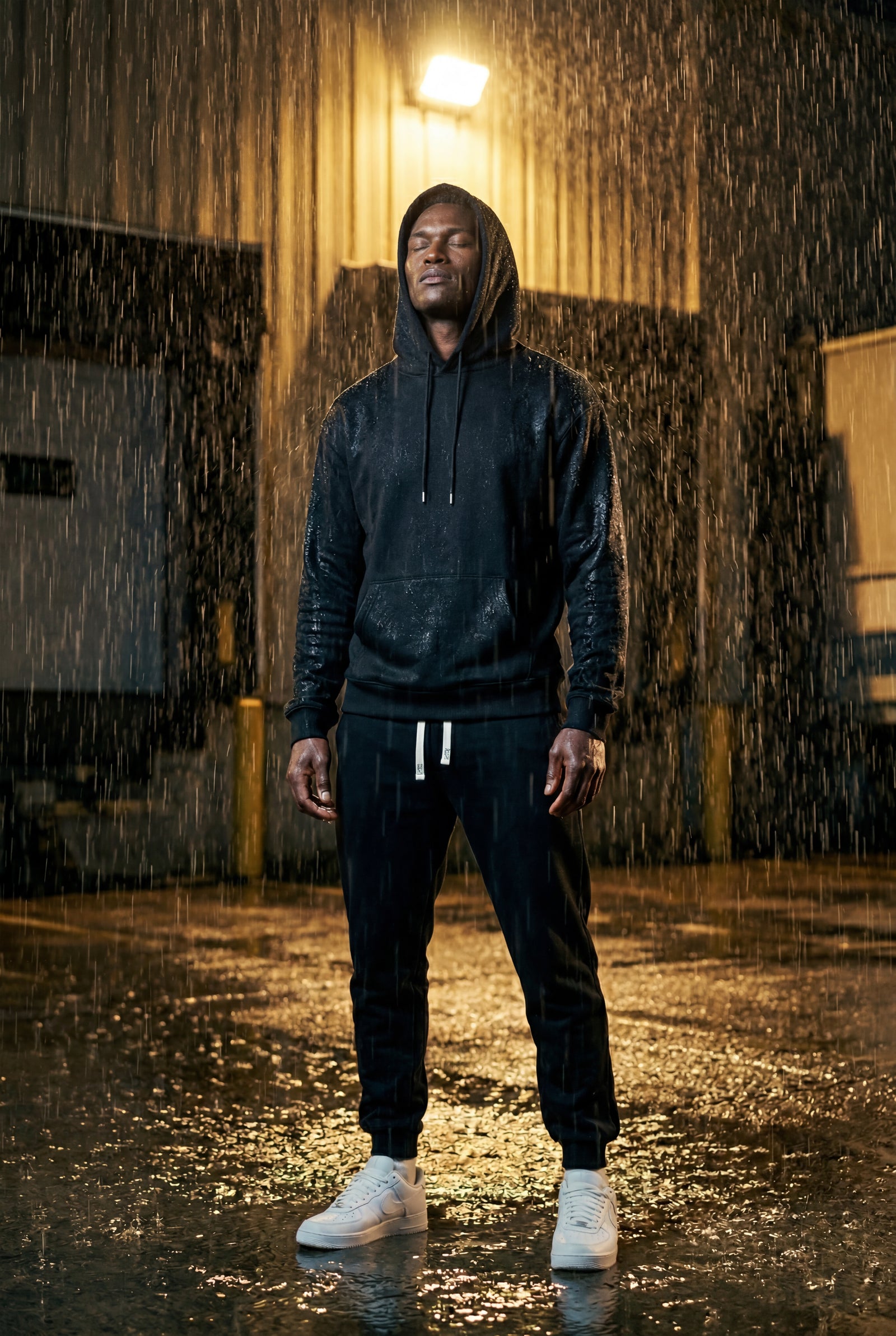 Black Men's Relaxed Pullover Hoodie and Jogger Set - Hoodie jogger set - Photo 15