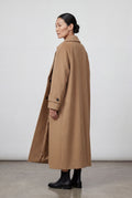 Khaki Notched Lapel Full-length Tailored Coat - Photo 6