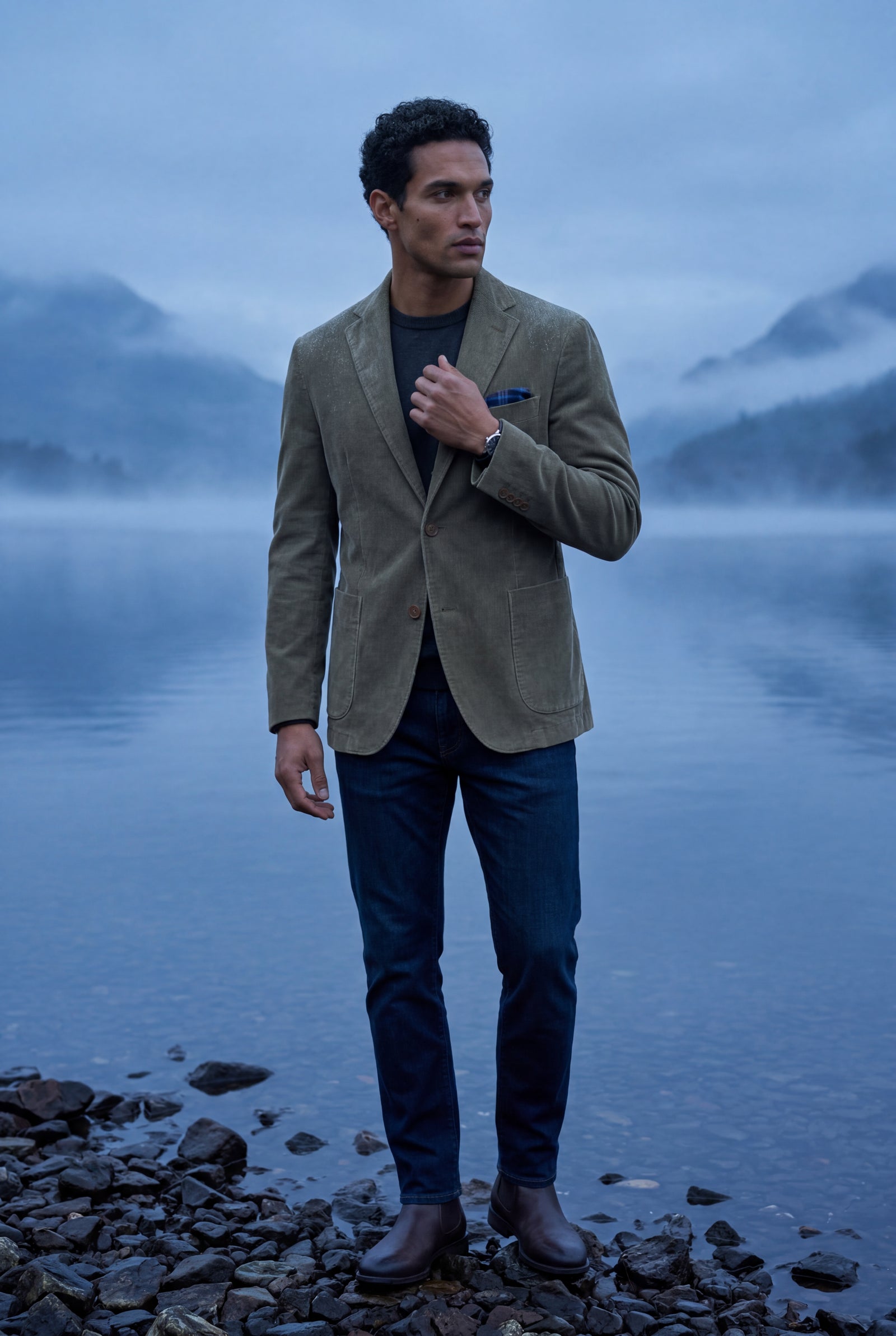 Khaki Olive Green Tailored Single-breasted Blazer - Cotton blazers - Photo 4