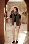 Olive Relaxed Fit Utility Vest with Functional Pockets - Cotton vests - Photo 13