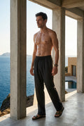 Black Relaxed Straight-leg Drawstring Trousers - Relaxed fit trousers - Photo 17