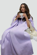 Fleece-Lined Hooded Blanket in Lavender Mist — other