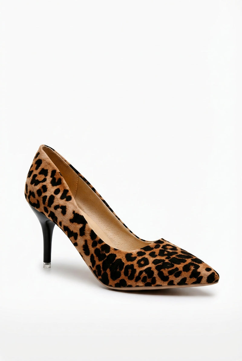 Leopard Leopard Print Pointed Toe Mid Heel Pumps - Heels - Photo 4