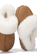 Shearling Open-Back Slippers in Leopard — detail
