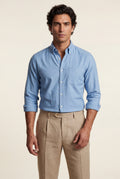 Light Blue Charcoal Structured Long Sleeve Button-down Shirt - Casual Shirts - Photo 4