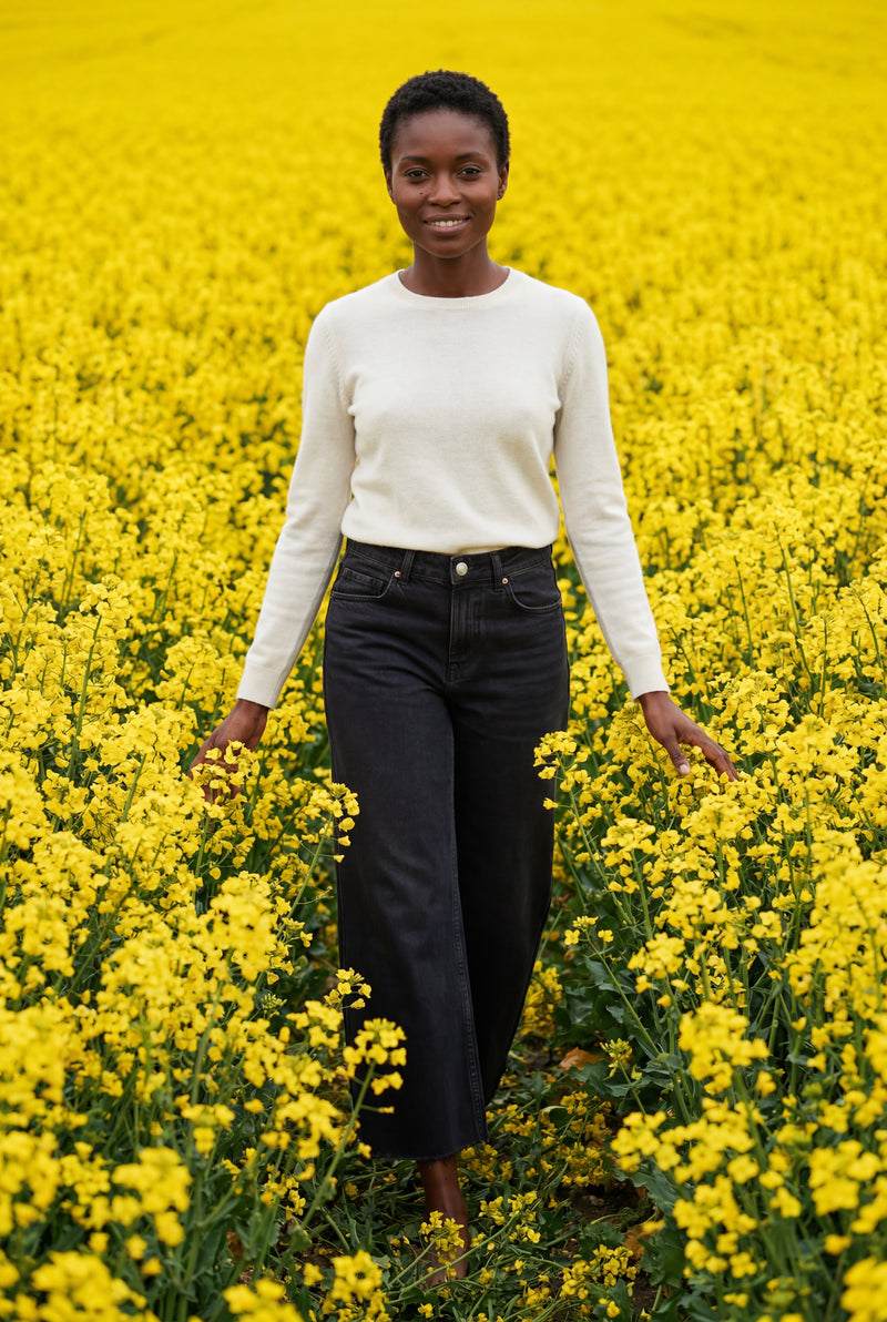 Black High-waisted Wide Leg Full-length Jeans - Wide leg jeans - Photo 3