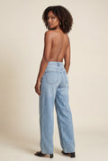 Light Blue Light Blue High-rise Wide Leg Jeans with Relaxed Fit - Photo 3