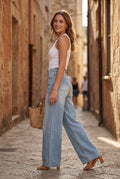 Light Blue Light Blue High-waisted Wide Leg Jeans - Photo 4