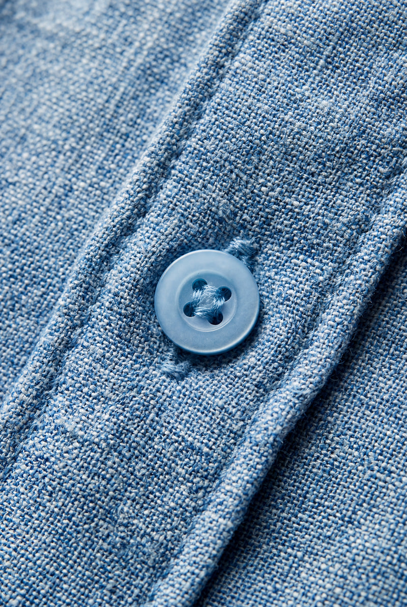 Light Blue Lightweight Textured Regular Fit Long Sleeve Shirt - Casual Shirts - Photo 3