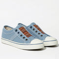 Light Blue Multicolor Elastic Band Slip-on Canvas Sneaker - Sneakers - Photo 5