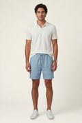 Light Blue Relaxed Fit Drawstring Above Knee Shorts - Relaxed fit shorts - Photo 1